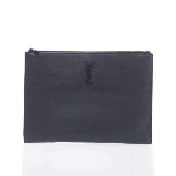 Saint Laurent Holder Zip Monogram Tablet PARIS Clutch Bag - Picture 1 of 8